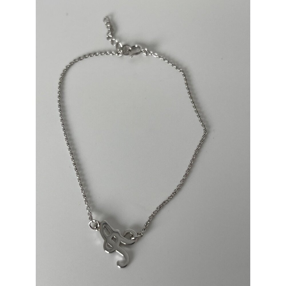Sterling Silver Monogram Letter A Bracelet 7 inch